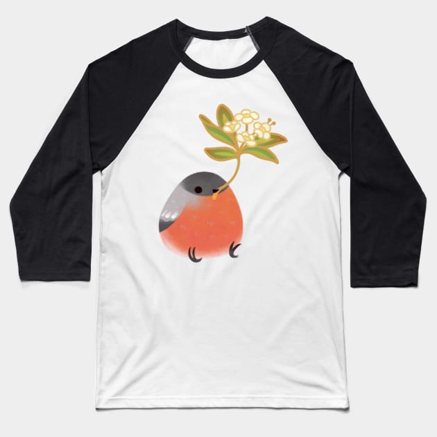 eurasian bullfinch2 Baseball T-Shirt by pikaole